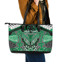 Aotearoa Iwi Ngai Tahu Leather Tote Bag Maori Kowhaiwhai Pattern