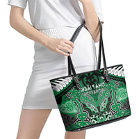 Aotearoa Iwi Ngai Tahu Leather Tote Bag Maori Kowhaiwhai Pattern