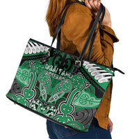 Aotearoa Iwi Ngai Tahu Leather Tote Bag Maori Kowhaiwhai Pattern