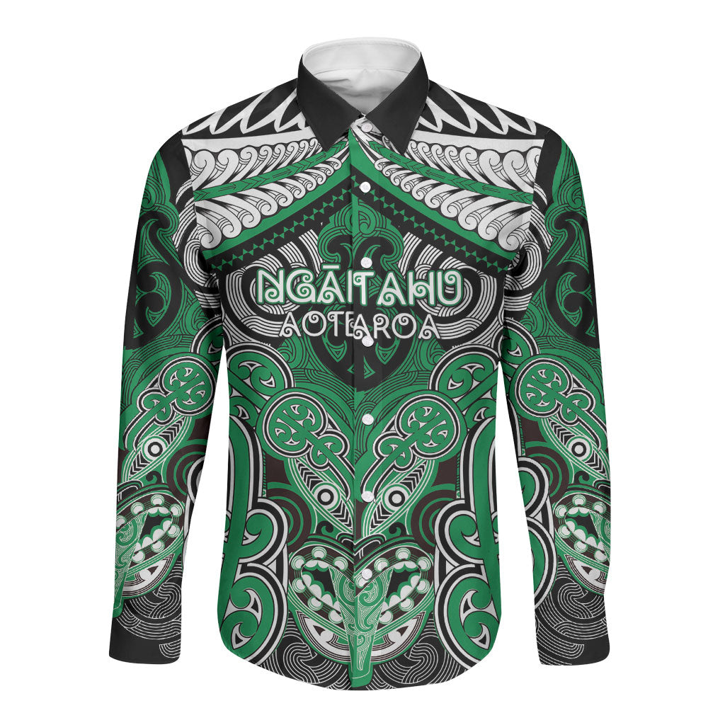 Aotearoa Iwi Ngai Tahu Personalised Long Sleeve Button Shirt Maori Kowhaiwhai Pattern