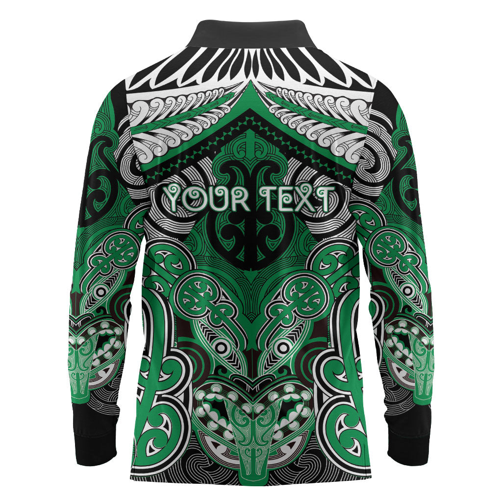 Aotearoa Iwi Ngai Tahu Personalised Long Sleeve Polo Shirt Maori Kowhaiwhai Pattern