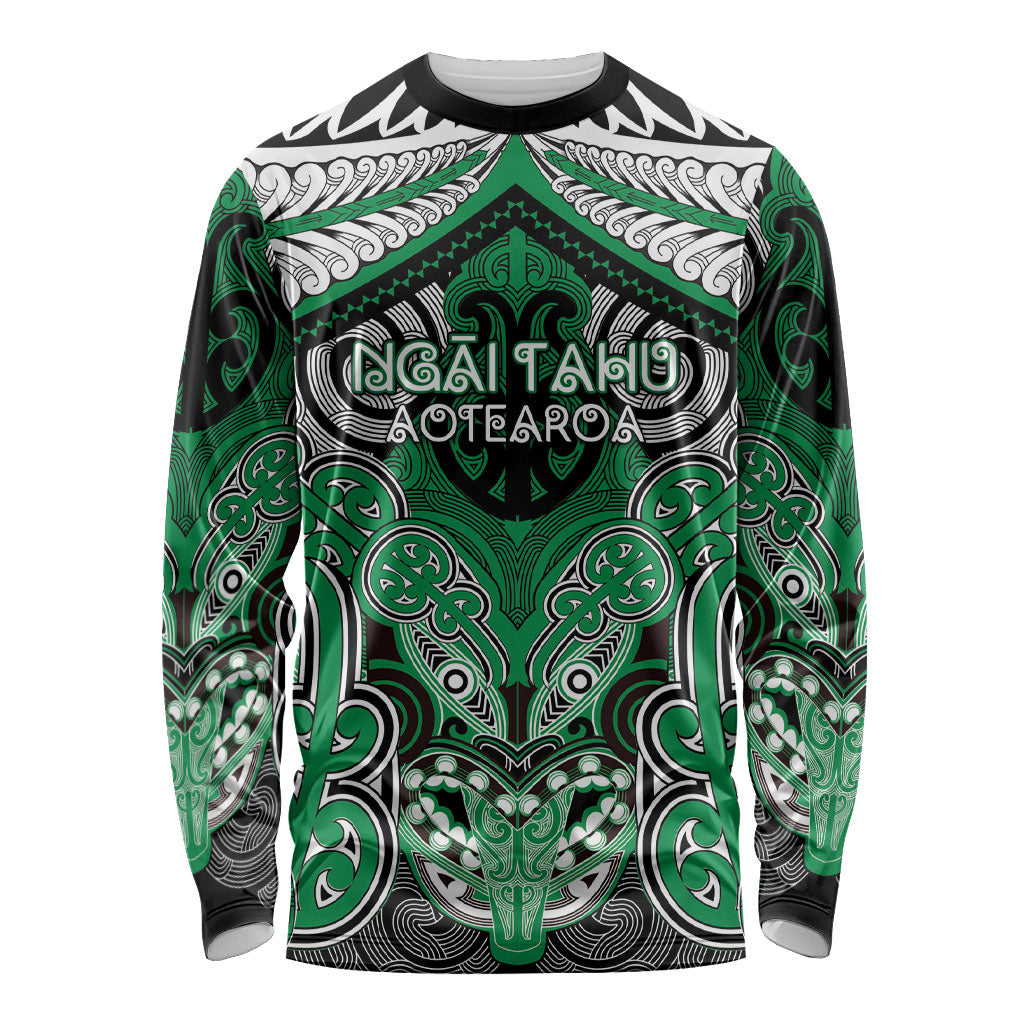 Aotearoa Iwi Ngai Tahu Personalised Long Sleeve Shirt Maori Kowhaiwhai Pattern