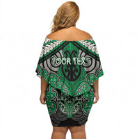 Aotearoa Iwi Ngai Tahu Personalised Off Shoulder Short Dress Maori Kowhaiwhai Pattern