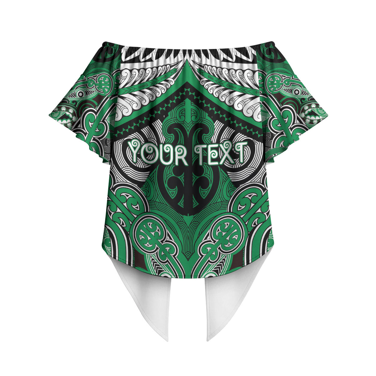 Aotearoa Iwi Ngai Tahu Personalised Off Shoulder Wrap Waist Top Maori Kowhaiwhai Pattern