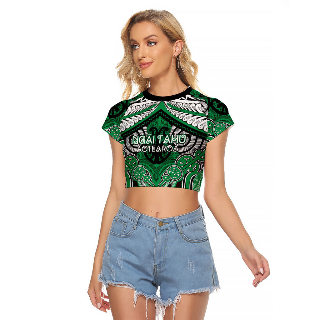 Aotearoa Iwi Ngai Tahu Personalised Raglan Cropped T Shirt Maori Kowhaiwhai Pattern