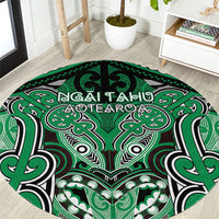 Aotearoa Iwi Ngai Tahu Round Carpet Maori Kowhaiwhai Pattern