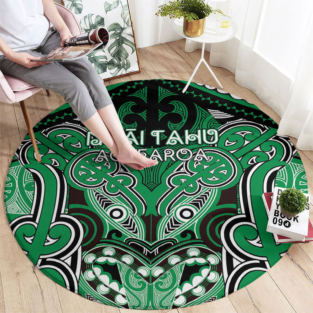 Aotearoa Iwi Ngai Tahu Round Carpet Maori Kowhaiwhai Pattern
