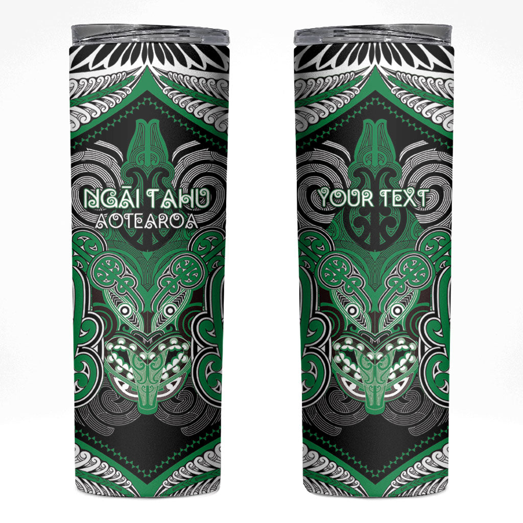 Aotearoa Iwi Ngai Tahu Personalised Skinny Tumbler Maori Kowhaiwhai Pattern