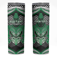 Aotearoa Iwi Ngai Tahu Personalised Skinny Tumbler Maori Kowhaiwhai Pattern