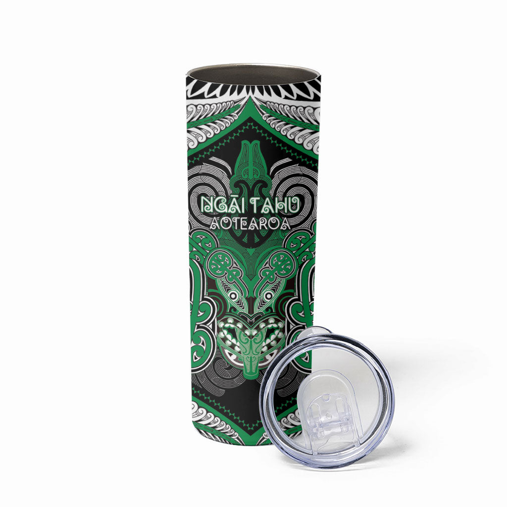 Aotearoa Iwi Ngai Tahu Personalised Skinny Tumbler Maori Kowhaiwhai Pattern