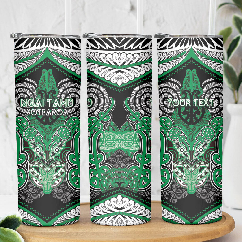 Aotearoa Iwi Ngai Tahu Personalised Skinny Tumbler Maori Kowhaiwhai Pattern