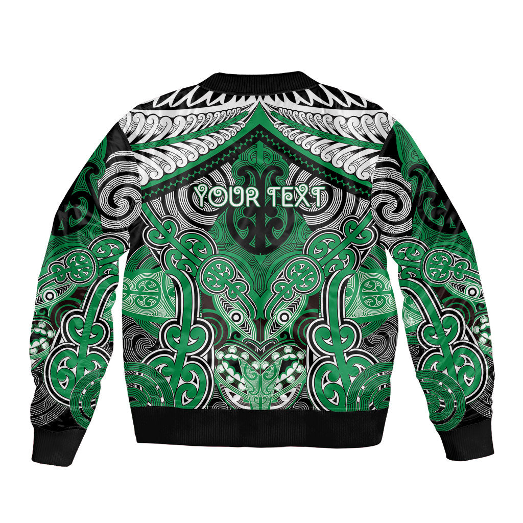 Aotearoa Iwi Ngai Tahu Personalised Sleeve Zip Bomber Jacket Maori Kowhaiwhai Pattern