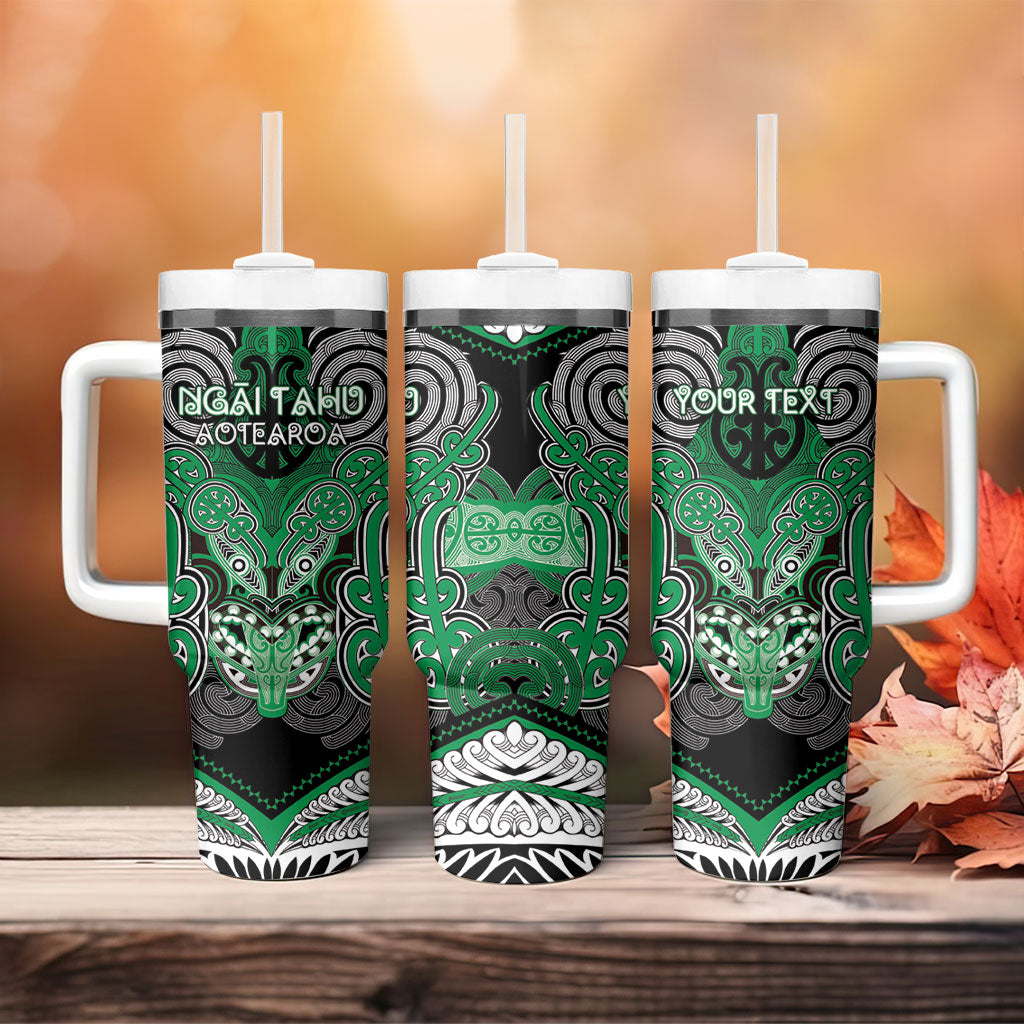 Aotearoa Iwi Ngai Tahu Personalised Tumbler With Handle Maori Kowhaiwhai Pattern