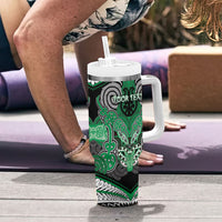 Aotearoa Iwi Ngai Tahu Personalised Tumbler With Handle Maori Kowhaiwhai Pattern