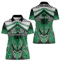 Aotearoa Iwi Ngai Tahu Personalised Women Polo Shirt Maori Kowhaiwhai Pattern