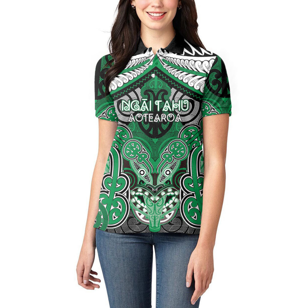Aotearoa Iwi Ngai Tahu Personalised Women Polo Shirt Maori Kowhaiwhai Pattern