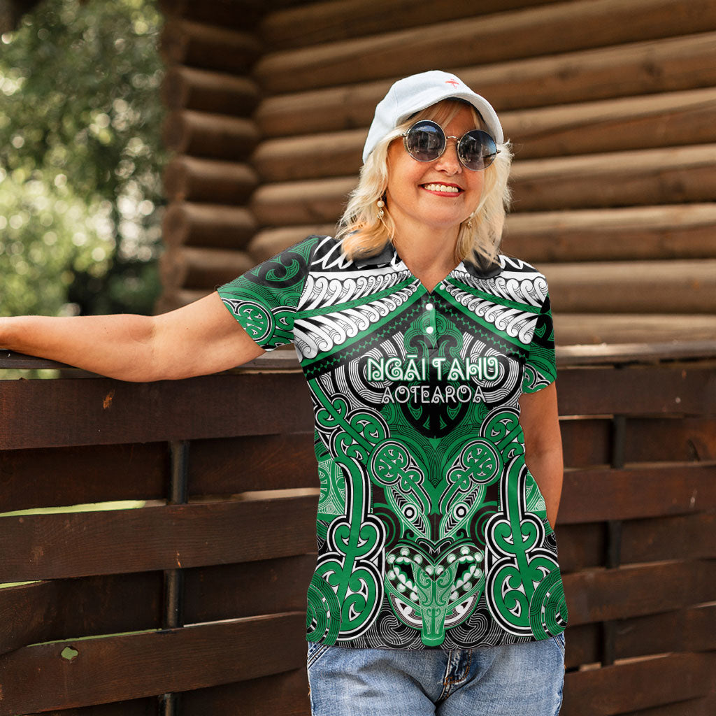 Aotearoa Iwi Ngai Tahu Personalised Women Polo Shirt Maori Kowhaiwhai Pattern