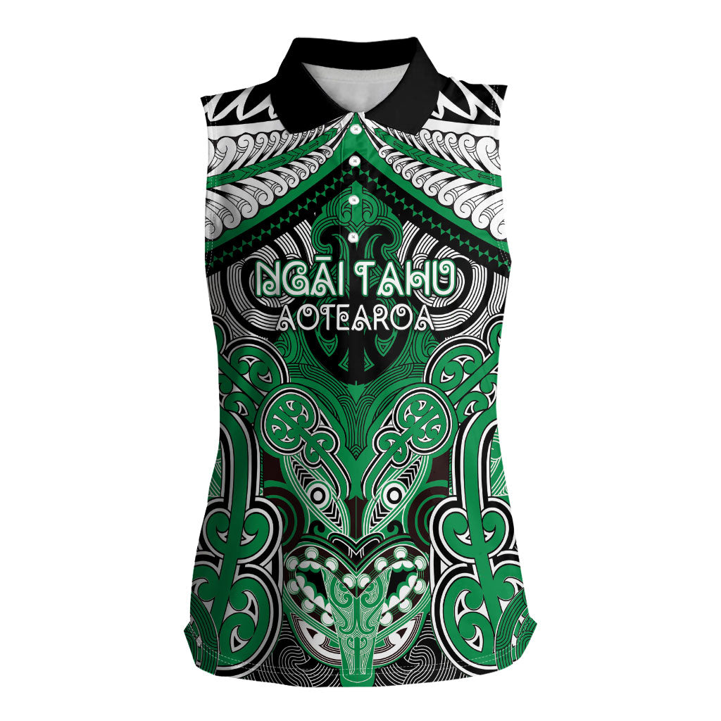 Aotearoa Iwi Ngai Tahu Personalised Women Sleeveless Polo Shirt Maori Kowhaiwhai Pattern
