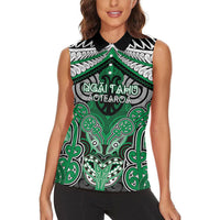 Aotearoa Iwi Ngai Tahu Personalised Women Sleeveless Polo Shirt Maori Kowhaiwhai Pattern