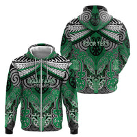 Aotearoa Iwi Ngai Tahu Personalised Zip Hoodie Maori Kowhaiwhai Pattern