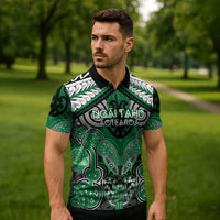 Aotearoa Iwi Ngai Tahu Personalised Zipper Polo Shirt Maori Kowhaiwhai Pattern