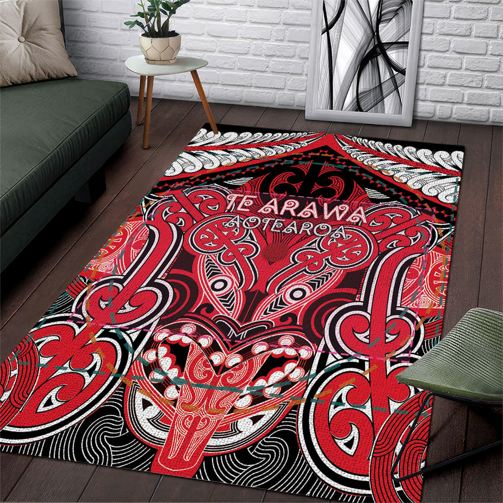 Aotearoa Iwi Te Arawa Area Rug Maori Kowhaiwhai Pattern
