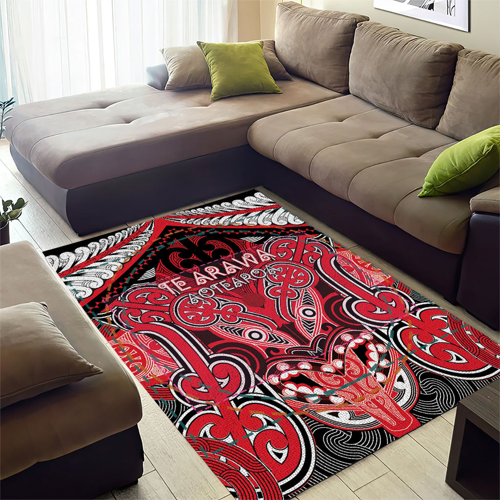 Aotearoa Iwi Te Arawa Area Rug Maori Kowhaiwhai Pattern