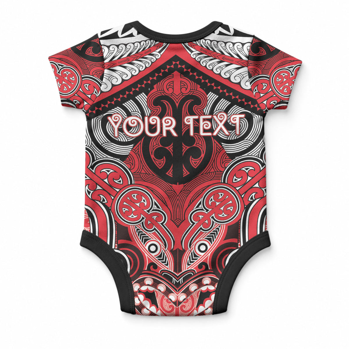 Aotearoa Iwi Te Arawa Personalised Baby Onesie Maori Kowhaiwhai Pattern