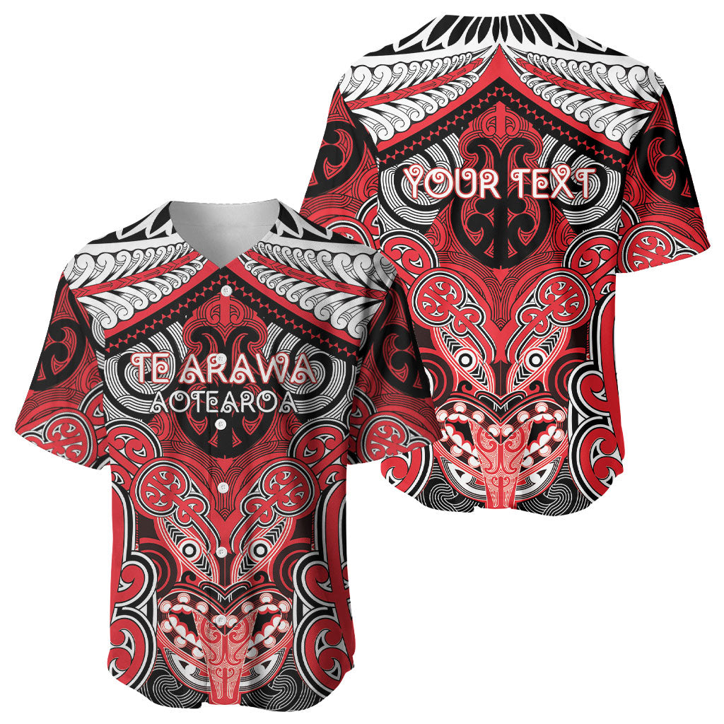 Aotearoa Iwi Te Arawa Personalised Baseball Jersey Maori Kowhaiwhai Pattern