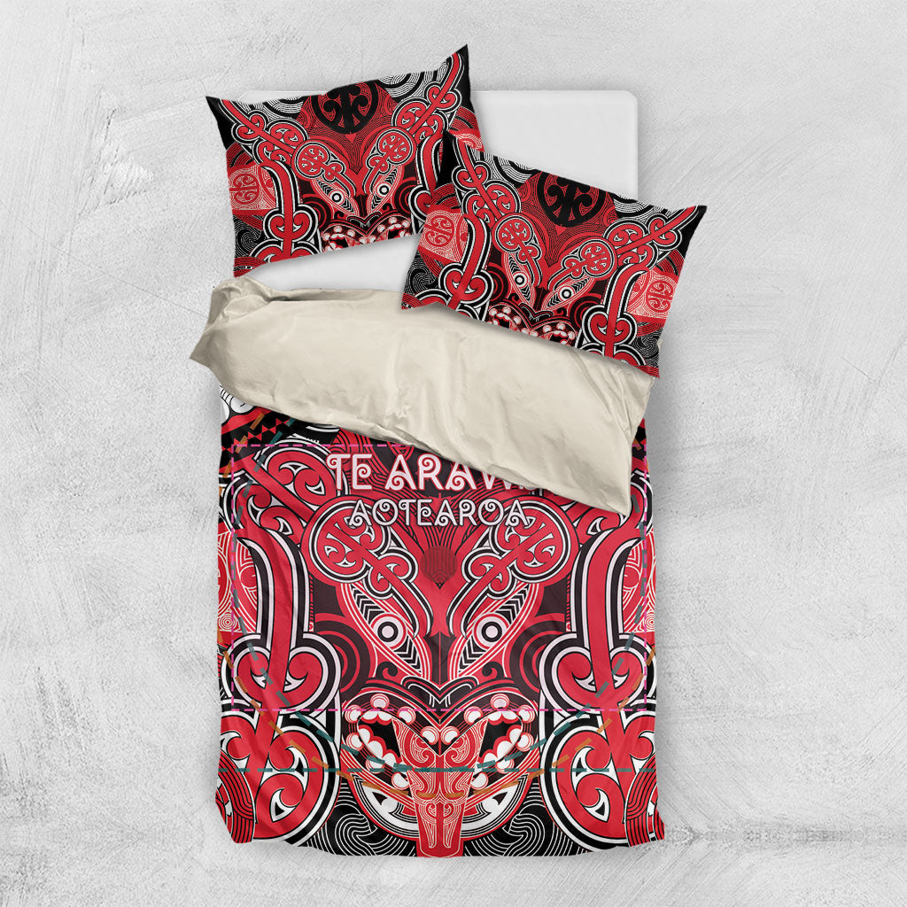 Aotearoa Iwi Te Arawa Bedding Set Maori Kowhaiwhai Pattern