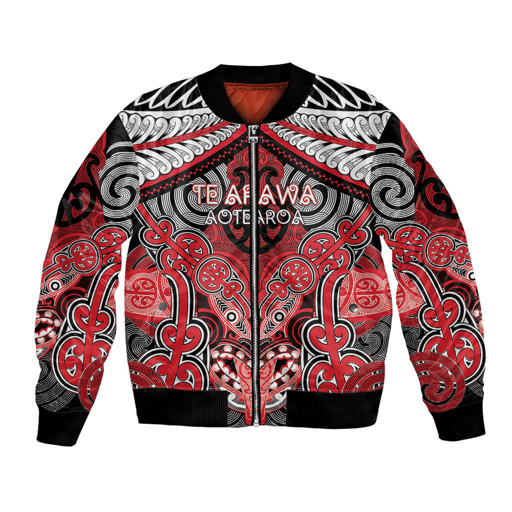 Aotearoa Iwi Te Arawa Personalised Bomber Jacket Maori Kowhaiwhai Pattern