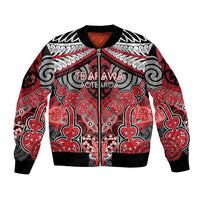 Aotearoa Iwi Te Arawa Personalised Bomber Jacket Maori Kowhaiwhai Pattern