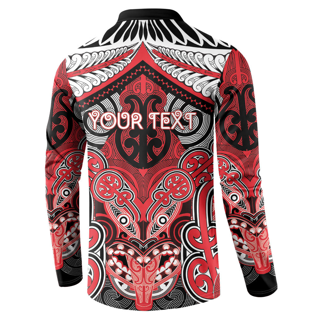 Aotearoa Iwi Te Arawa Personalised Button Sweatshirt Maori Kowhaiwhai Pattern