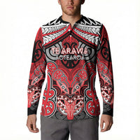 Aotearoa Iwi Te Arawa Personalised Button Sweatshirt Maori Kowhaiwhai Pattern