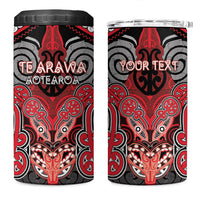 Aotearoa Iwi Te Arawa Personalised 4 in 1 Can Cooler Tumbler Maori Kowhaiwhai Pattern