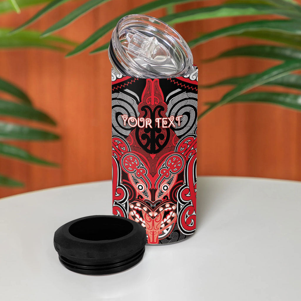 Aotearoa Iwi Te Arawa Personalised 4 in 1 Can Cooler Tumbler Maori Kowhaiwhai Pattern