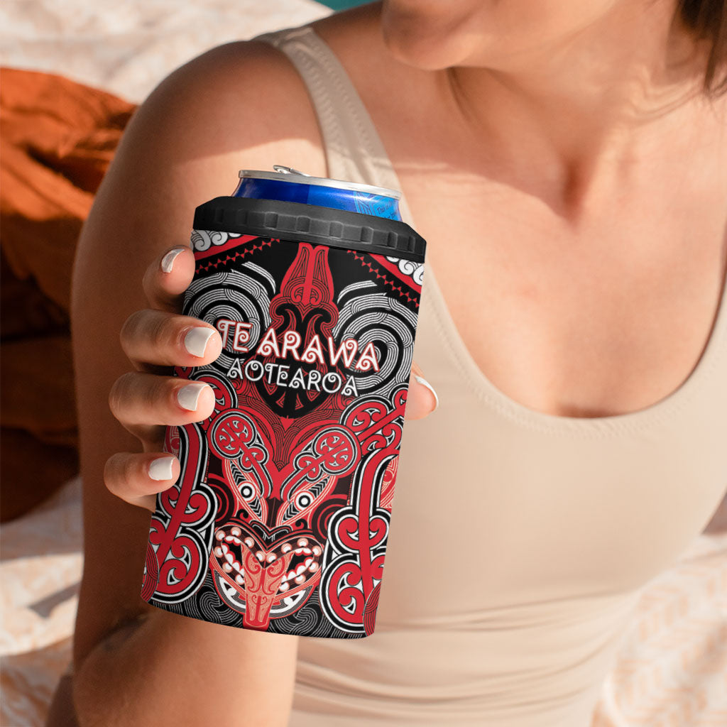 Aotearoa Iwi Te Arawa Personalised 4 in 1 Can Cooler Tumbler Maori Kowhaiwhai Pattern