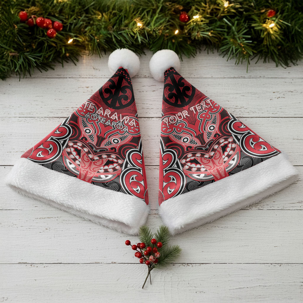 Aotearoa Iwi Te Arawa Personalised Christmas Santa Hat Maori Kowhaiwhai Pattern