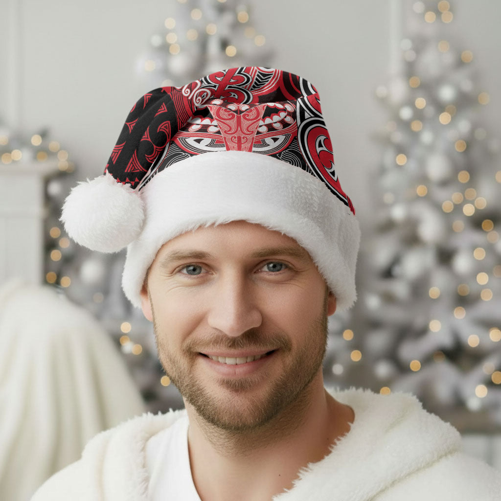 Aotearoa Iwi Te Arawa Personalised Christmas Santa Hat Maori Kowhaiwhai Pattern