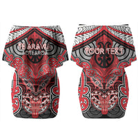 Aotearoa Iwi Te Arawa Personalised Couples Matching Off Shoulder Short Dress and Hawaiian Shirt Maori Kowhaiwhai Pattern