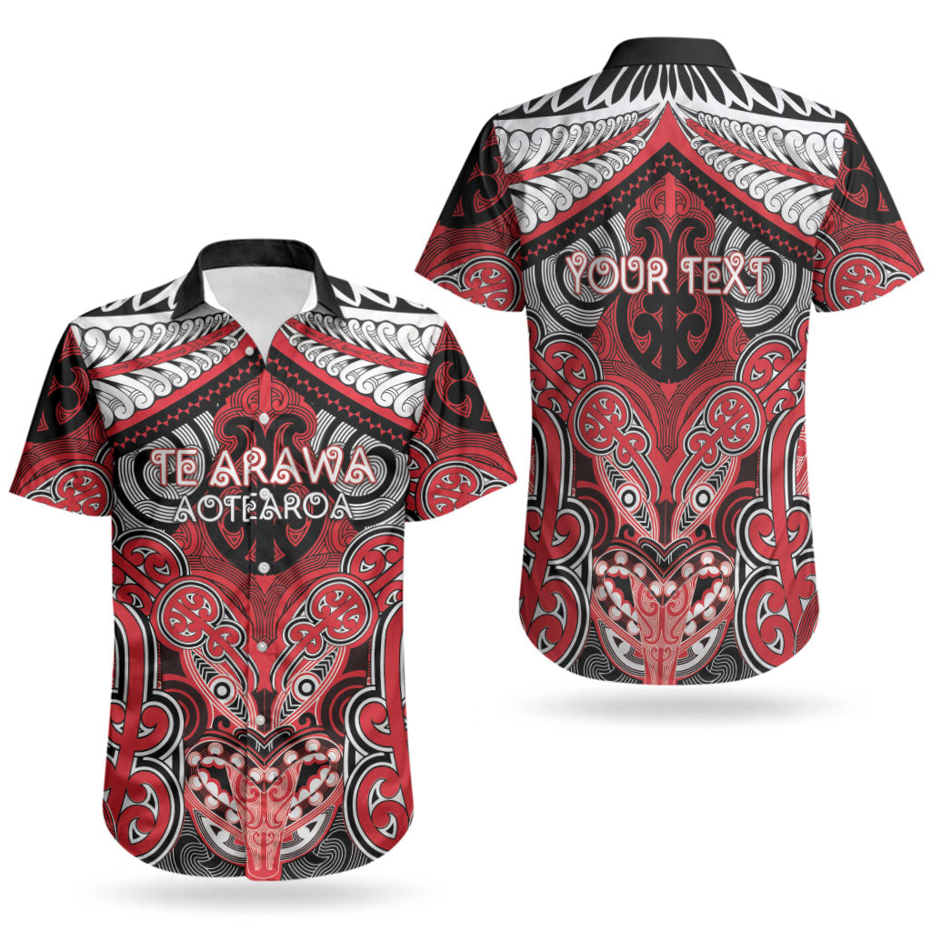 Aotearoa Iwi Te Arawa Personalised Couples Matching Off Shoulder Short Dress and Hawaiian Shirt Maori Kowhaiwhai Pattern