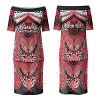 Aotearoa Iwi Te Arawa Personalised Couples Matching Puletasi and Long Sleeve Button Shirt Maori Kowhaiwhai Pattern
