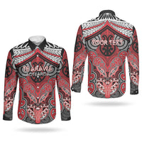 Aotearoa Iwi Te Arawa Personalised Couples Matching Summer Maxi Dress and Long Sleeve Button Shirt Maori Kowhaiwhai Pattern