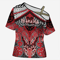 Aotearoa Iwi Te Arawa Personalised Cross Shoulder Shirt Maori Kowhaiwhai Pattern