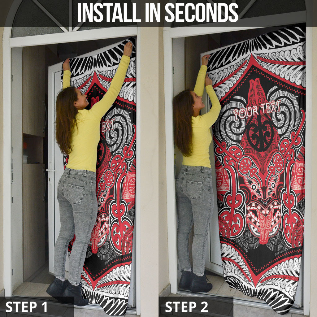 Aotearoa Iwi Te Arawa Personalised Door Cover Maori Kowhaiwhai Pattern