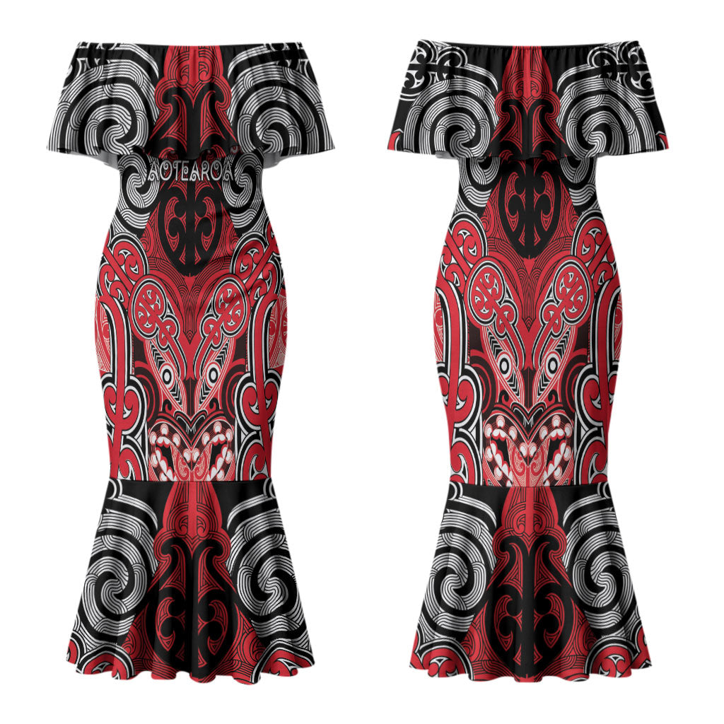 Aotearoa Iwi Te Arawa Personalised Family Matching Mermaid Dress and Hawaiian Shirt Maori Kowhaiwhai Pattern