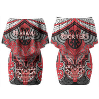Aotearoa Iwi Te Arawa Personalised Family Matching Off Shoulder Short Dress and Hawaiian Shirt Maori Kowhaiwhai Pattern
