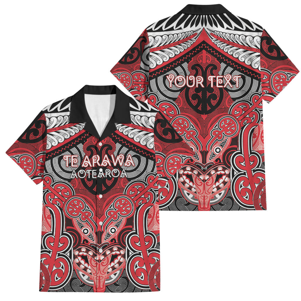 Aotearoa Iwi Te Arawa Personalised Family Matching Off Shoulder Short Dress and Hawaiian Shirt Maori Kowhaiwhai Pattern