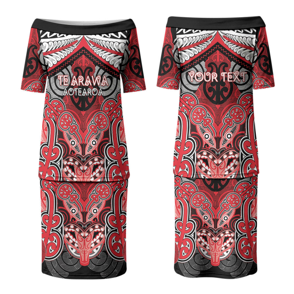 Aotearoa Iwi Te Arawa Personalised Family Matching Puletasi and Hawaiian Shirt Maori Kowhaiwhai Pattern