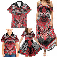Aotearoa Iwi Te Arawa Personalised Family Matching Summer Maxi Dress and Hawaiian Shirt Maori Kowhaiwhai Pattern